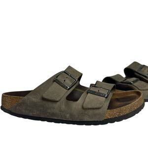 Birkenstock Arizona Soft Footbed Oiled Leather Sandals EU 43 US 10 Faded Khaki